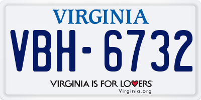 VA license plate VBH6732