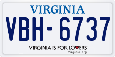 VA license plate VBH6737