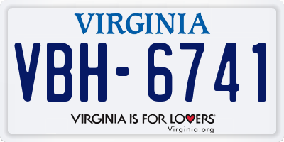 VA license plate VBH6741