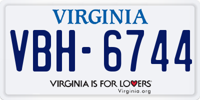 VA license plate VBH6744