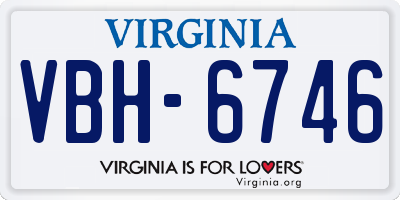 VA license plate VBH6746