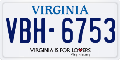 VA license plate VBH6753