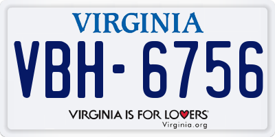 VA license plate VBH6756