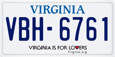 VA license plate VBH6761