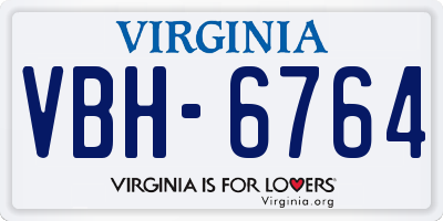 VA license plate VBH6764