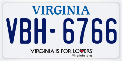 VA license plate VBH6766