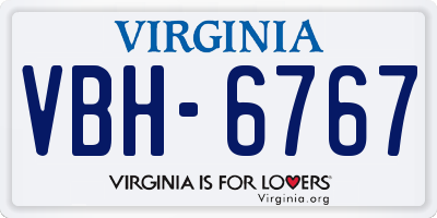 VA license plate VBH6767