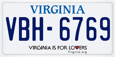VA license plate VBH6769