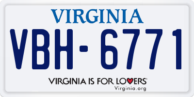 VA license plate VBH6771