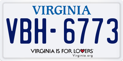 VA license plate VBH6773