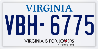 VA license plate VBH6775