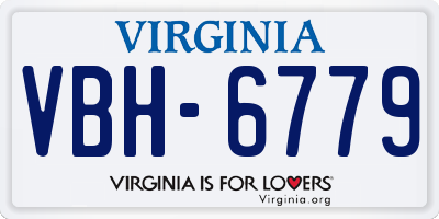 VA license plate VBH6779
