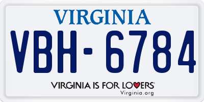 VA license plate VBH6784