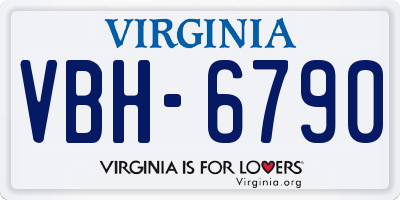 VA license plate VBH6790