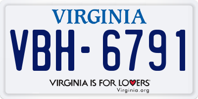 VA license plate VBH6791