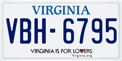VA license plate VBH6795