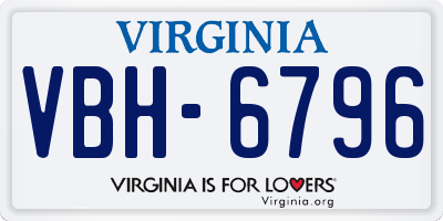 VA license plate VBH6796