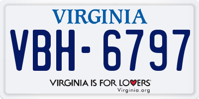 VA license plate VBH6797