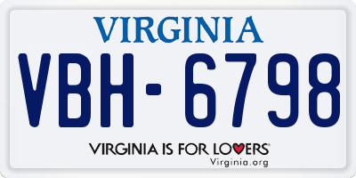 VA license plate VBH6798