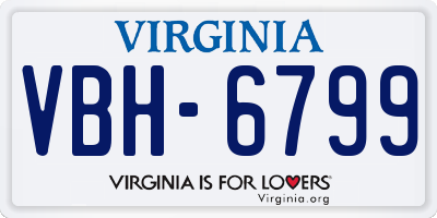VA license plate VBH6799