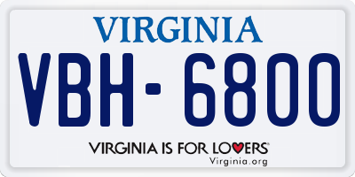 VA license plate VBH6800