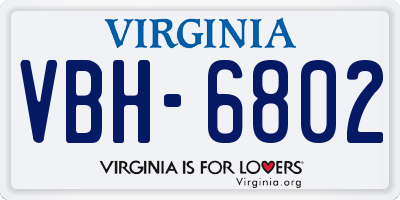 VA license plate VBH6802