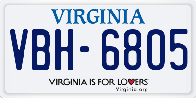 VA license plate VBH6805