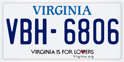 VA license plate VBH6806