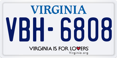 VA license plate VBH6808