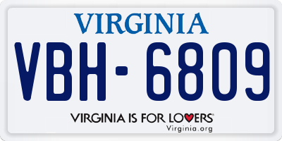 VA license plate VBH6809