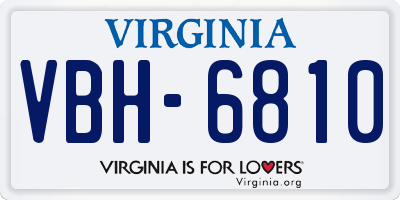 VA license plate VBH6810