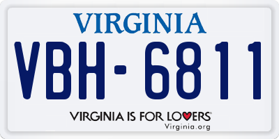 VA license plate VBH6811