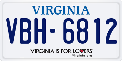 VA license plate VBH6812