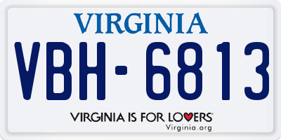VA license plate VBH6813