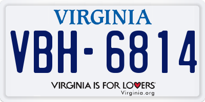 VA license plate VBH6814