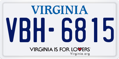 VA license plate VBH6815