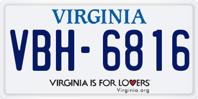 VA license plate VBH6816