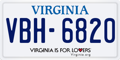 VA license plate VBH6820