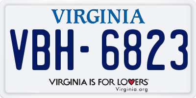 VA license plate VBH6823