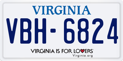 VA license plate VBH6824