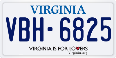 VA license plate VBH6825