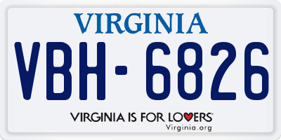 VA license plate VBH6826