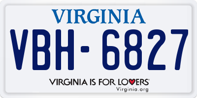 VA license plate VBH6827