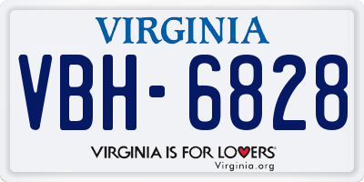 VA license plate VBH6828