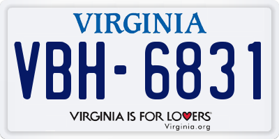 VA license plate VBH6831