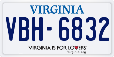 VA license plate VBH6832