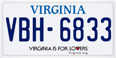 VA license plate VBH6833