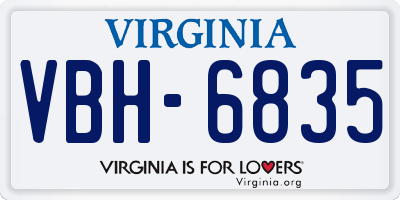 VA license plate VBH6835