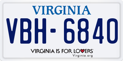 VA license plate VBH6840