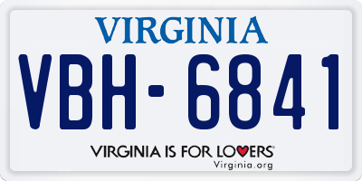 VA license plate VBH6841